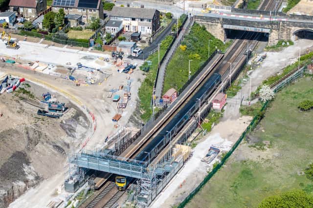 An aerial view of Deighton station