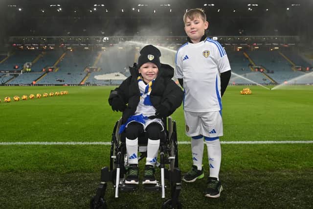 Reggie Davison with brother Rio at Elland Road.