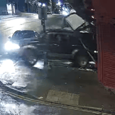 The car, believed to be an Isuzu, was repeatedly rammed into the front of a shop on Leeds Road, Bradford.