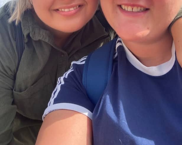 Retired Leeds Rhino Aimee Staveley (left) and wife Kirsty have been fostering for five years with Orange Grove