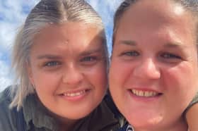 Retired Leeds Rhino Aimee Staveley (left) and wife Kirsty have been fostering for five years with Orange Grove