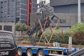 Pictures showed the horse statue being removed from the site of the former Lloyds office building at Lovell Park.