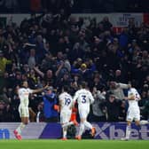 Dominic Calvert-Lewin celebrates his second goal against Crystal Palace.