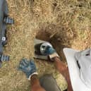 British Geological Survey (BGS) and UKRI showing distribution of a BGS scientist installing a seismic monitoring equipment