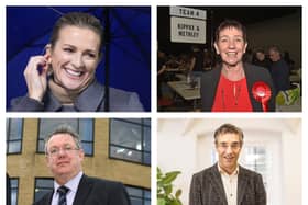 (clockwise from top left) Gabby Logan, Mary Harland, Professor Piers Forster and David Gurney have been named in this year's New Year Honours list.