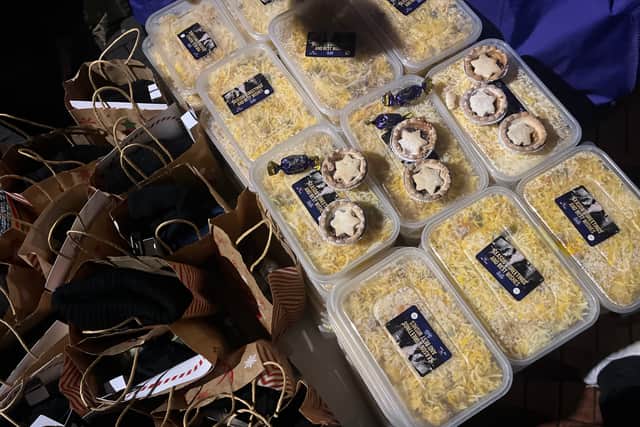 The volunteers handed out food and winter essentials to those who are vulnerable this winter season.