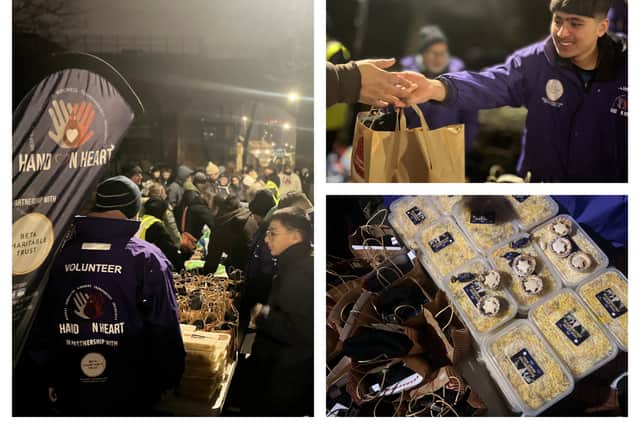 Volunteer from Hand on Heart Charitable Trust, Hidden Homeless Leeds and Baab-ul-Ilm came together for the outreach initiative.