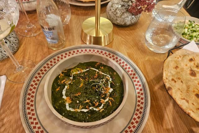 The saag ‘veg of the day’ and tandoori roti