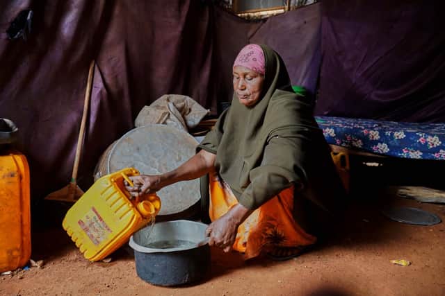 Nuria fled her rural village in Somalia with her family after drought destroyed her livelihood.