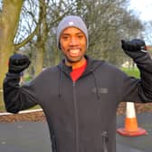 Matthew Akpan, 37, completed his 400th parkrun o New Year's Day.