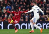 FRUSTRATION: For Jeremie Frimpong, left, and Liverpool in their goalless draw against Leeds United at Anfield.