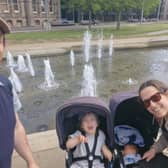 Kellie (right), Jason (left) and their two children. Prescribed play time boosts mums' and dads' mental health, according to new research spearheaded in Leeds
