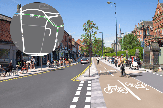 A one-way system will be installed on Great George Street, between Oxford Place and Park Street (Leeds General Infirmary).