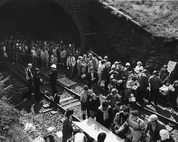 Thousands walked through Summit Tunnel in August 1985.