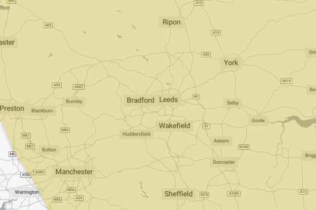 A Met Office yellow ice warning will be in place for Leeds and West Yorkshire from 00:00 to 10:00 on Wednesday January 7.
