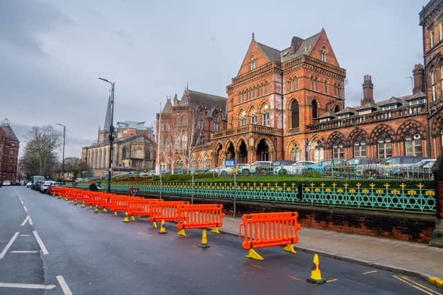 Preparation work has started to install a one-way system on Great George Street, between Oxford Place and Park Street at Leeds General Infirmary.