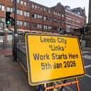 Preparation being for the construction of a one-way system to be installed on Great George Street, between Oxford Place and Park Street (Leeds General Infirmary), as construction begins on the transformative £12.76million Leeds City Links scheme, designed to enhance connectivity, accessibility, and sustainability across southern and northern sections of Leeds city centre. Picture James Hardisty. Date: 6th January 2026.