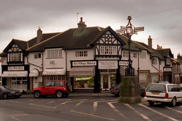 Bramhope village cross pictured in February 1997.
