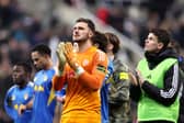 Leeds United applaud the away support following defeat at Newcastle.