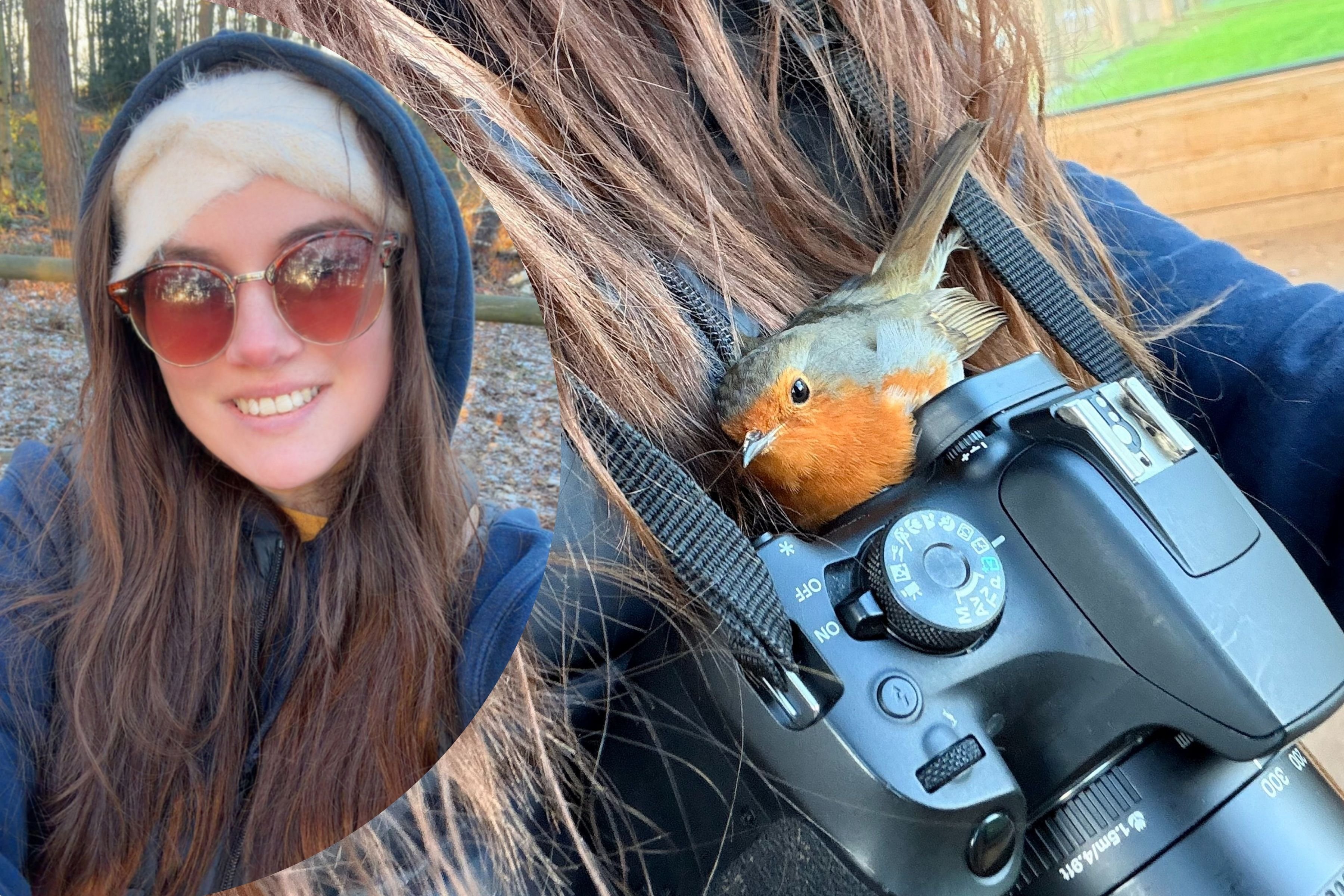 Adorable photo captures woman with chilly robin in Yorkshire