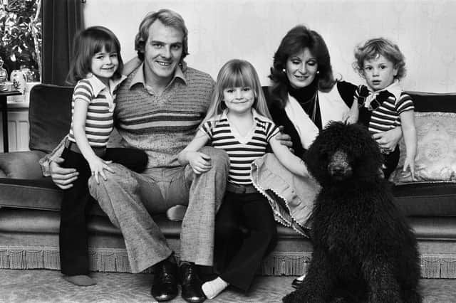 Terry Yorath pictured at home with wife Christine Yorath, daughters Gabby, 4, and Louise, 3, and one-year-old son Daniel. 
