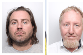 Daniel Giles (left) and Mohammed Bashforth (right) were handed jail terms at Leeds Crown Court.