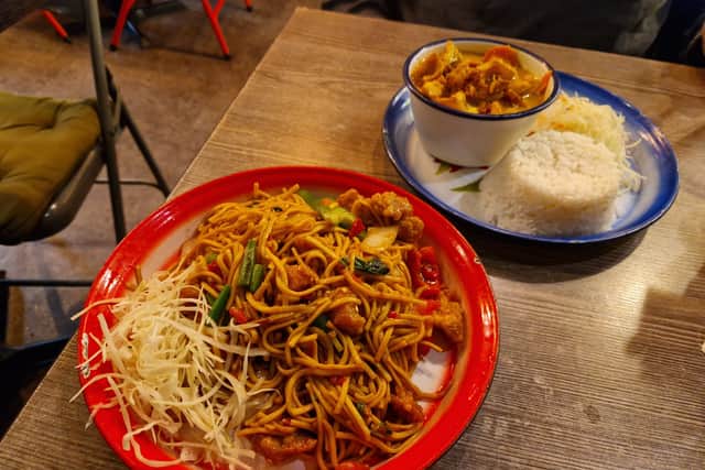 Our mains at Mommy Thai were made up of tofu Gang Leung and crispy chicken Pad Kee Mow.