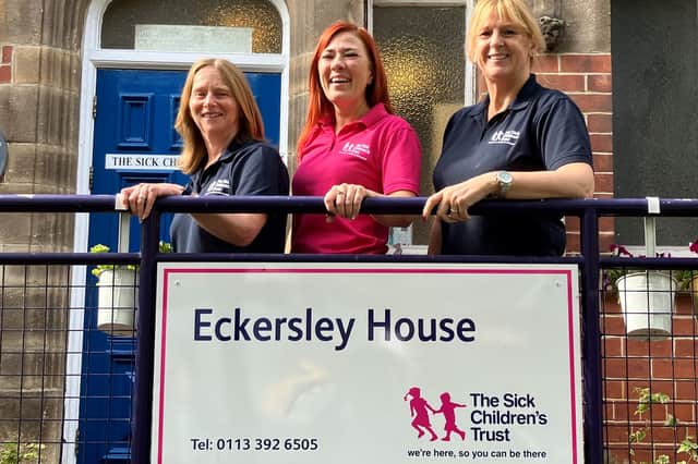 Fiona, Caroline and Jane outside Eckersley House