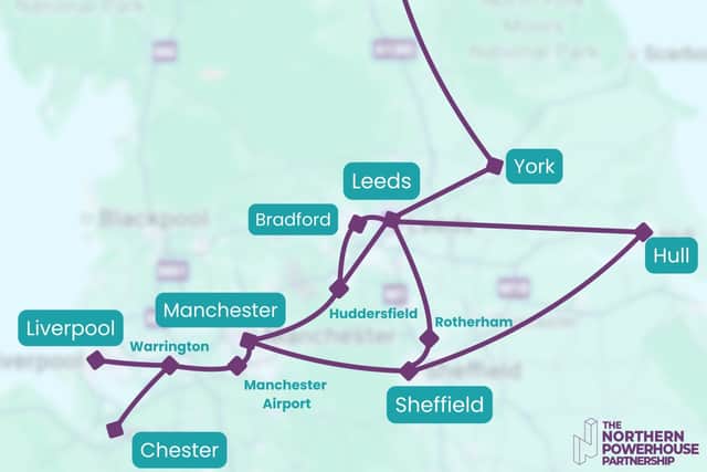 Later phases of the NPR aim to improve east–west links across the North (Image: Northern Powerhouse Partnership)