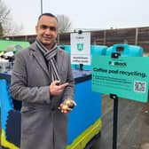 Coun Mohammed Rafique at the podback bank at Kirkstall.