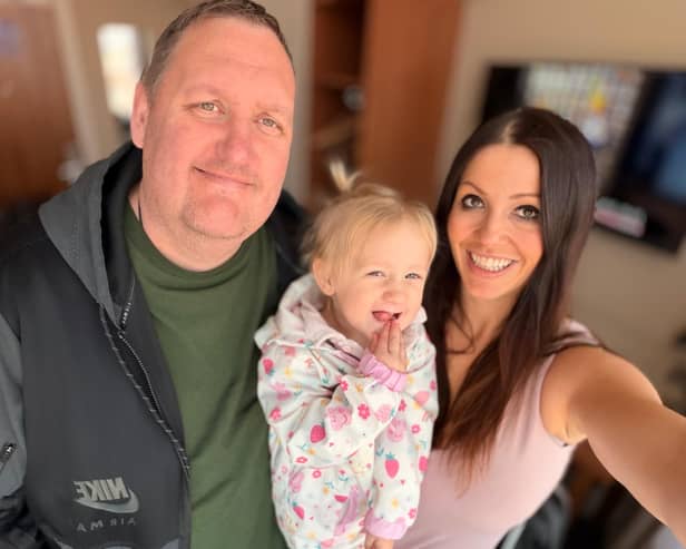 Danny and Sophie with youngest daughter Athena
