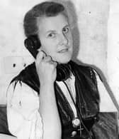 Baroness Maria Augusta von Trapp pictured on a visit to Leeds in October 1950.