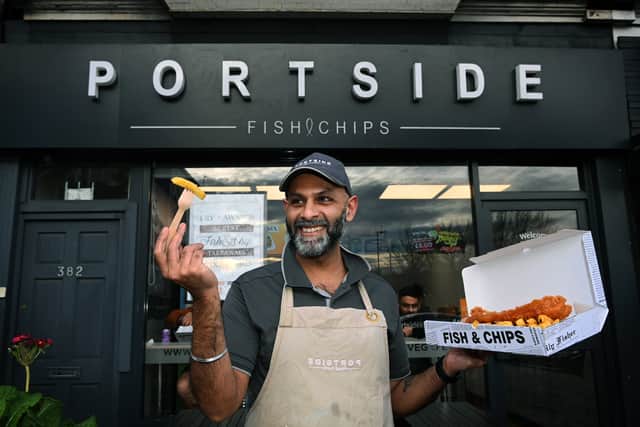 Valjit Singh, the owner of Portside Fish and Chips in Kirkstall. The chippy has been named among the best chippies in the UK for the third year running.