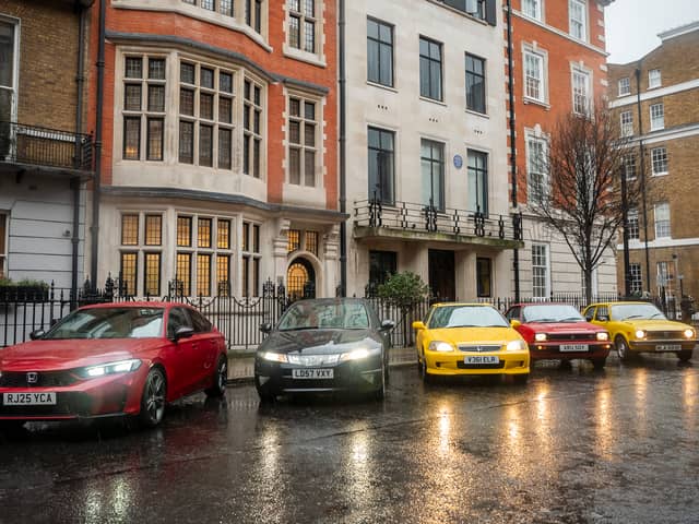 Honda lined up a range of cars on London’s Harley Street, famous for cosmetic procedures, to show how the iconic Civic has evolved since its inception in 1972.