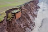 A 70-year-old nuclear-era lookout bunker near Tunstall on the East Yorkshire coast is just days from slipping into the sea as coastal erosion accelerates