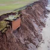A 70-year-old nuclear-era lookout bunker near Tunstall on the East Yorkshire coast is just days from slipping into the sea as coastal erosion accelerates