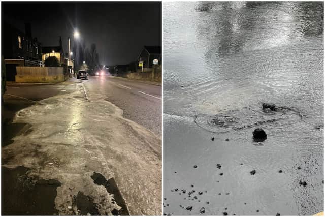 The leaks have caused icy patches and "streams" of water running down the streets.