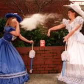 The Co-op was celebrating 150 years in business. Pictured is Joanne Nicholson, left, and Angela Latham during a flour fight at the Super C supermarket where they are selling flour for 1p as part of of the festivities.