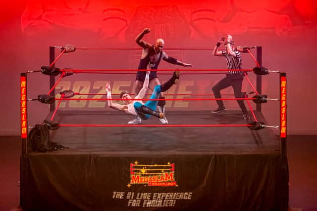 Aside from the wrestling there are some live-action acts to excite the audience