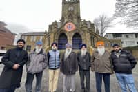 From left,  Parminder Singh, Gurcharan Singh Sohanpaul,  Bikram Pal Singh, President, Harbans Singh Sambhi,  Prem Singh, Balbir Singh, Manmon Singh at the site on Chapeltown Road. 