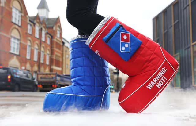 The boots even come with a detachable side pocket designed for an emergency Garlic & Herb Dip.