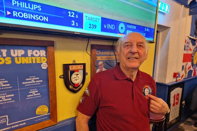 The emblem of Veterans Club Leeds, which was designed by Neil Munro, has found a spot on the wall at the Moot Hall Arms.
