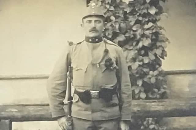 Josef Schwarz as a soldier in the Austrian Hungarian army, Tovaros, September 20, 1916.