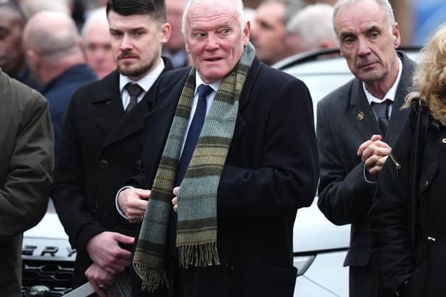 Former Leeds United teammate Eddie Gray was also in attendance.