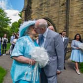Sealed with a kiss. Sally and Colin Dunn tied the knot at St Mary's Church in May 2016.