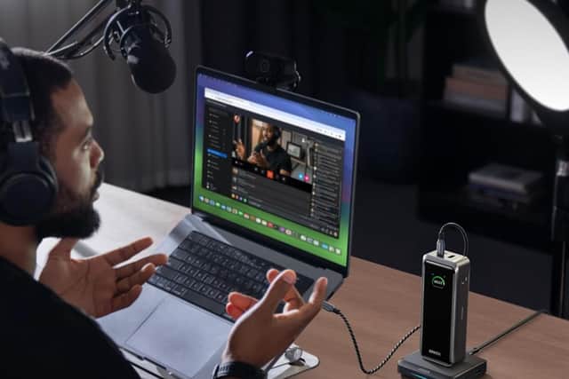 A desktop hub and a wireless charger all in one