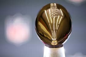 The  Vince Lombardi Trophy during Super Bowl LX Opening Night