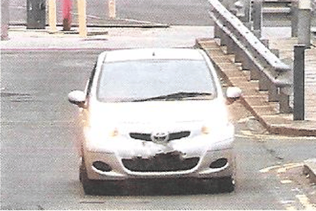 Michael Smith stopped on Aire Street to reattach his seatbelt after leaving the multi-storey car park at Leeds City Station.