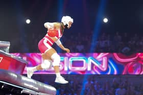Leeds Rhinos Women player Ella Donnelly on BBC's Gladiators on February 7
