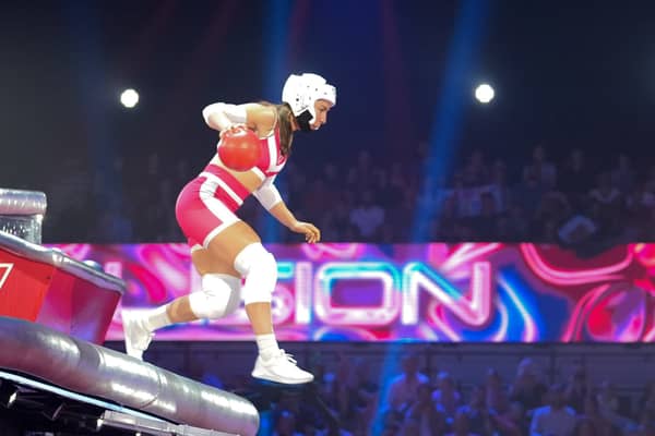 Leeds Rhinos Women player Ella Donnelly on BBC's Gladiators on February 7